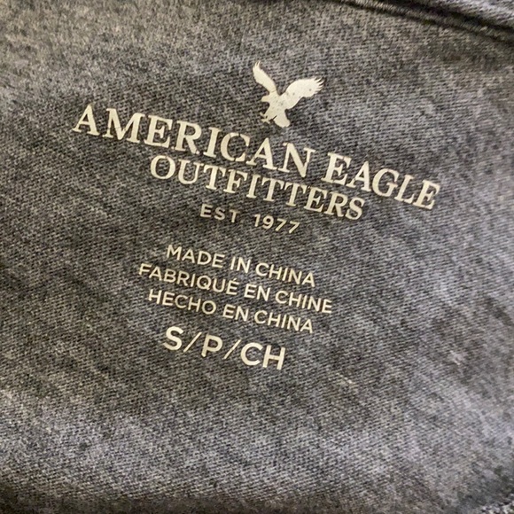 America Eagle Grey Lace up short sleeve top EUC - Picture 5 of 5